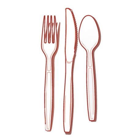 FINELINE SETTINGS Flairware Full Size Extra Heavy Cutlery Combo - Bagged- Bone 2514-BO